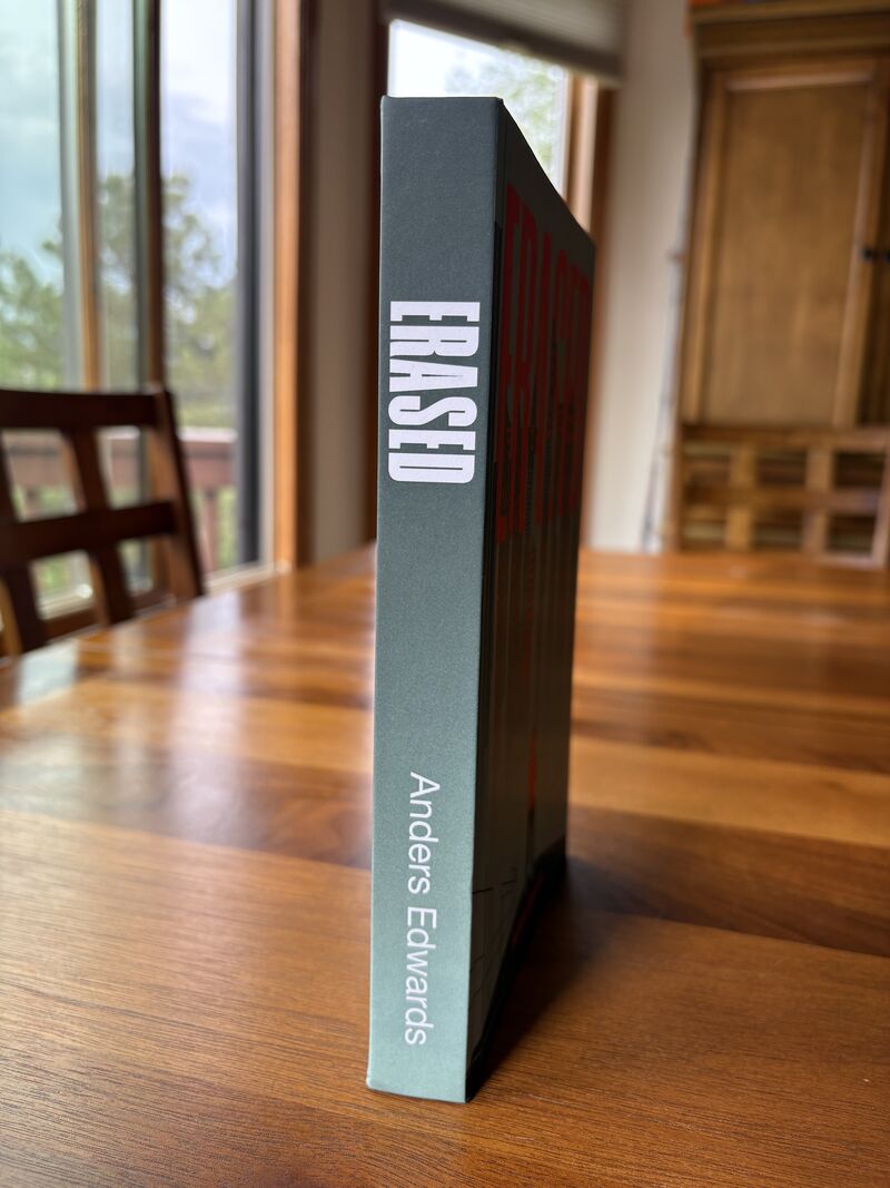 Erased hardcover — spine